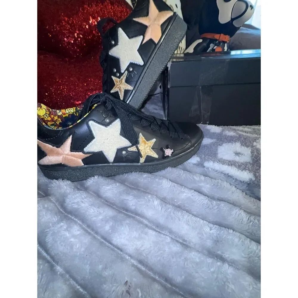 Coach NIB Sherpa stars city line sole unisex 9 womens 7 mens black low top